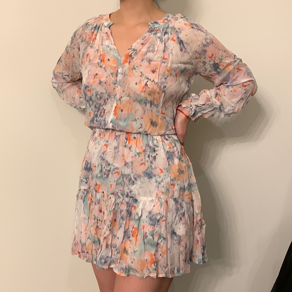 VELVET (NWT)✨PINK & BLUE WATERCOLOR DRESS